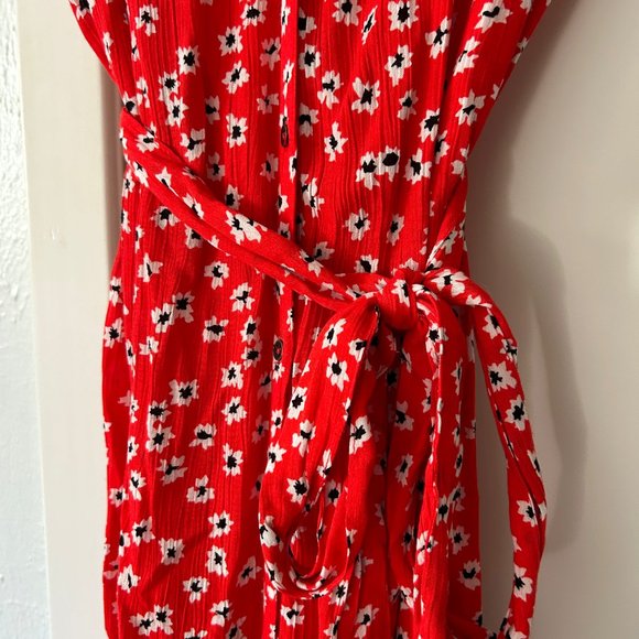 Billabong Women's Red Button Up Little Flirt Maxi Dress Sleeveless Floral Small - Picture 8 of 12